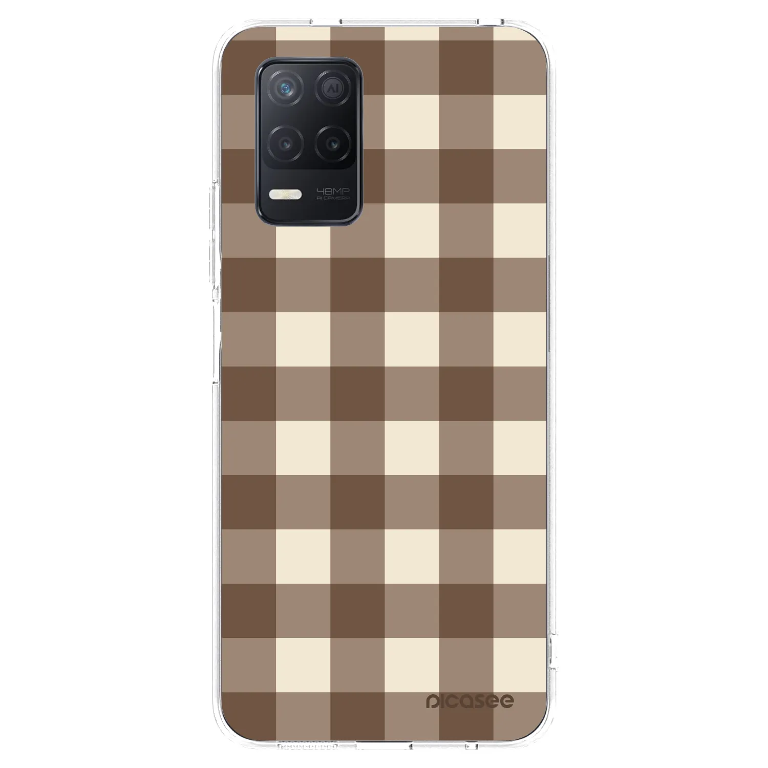 Picasee átlátszó szilikon tok az alábbi mobiltelefonokra Realme 8 5G - Brown grid