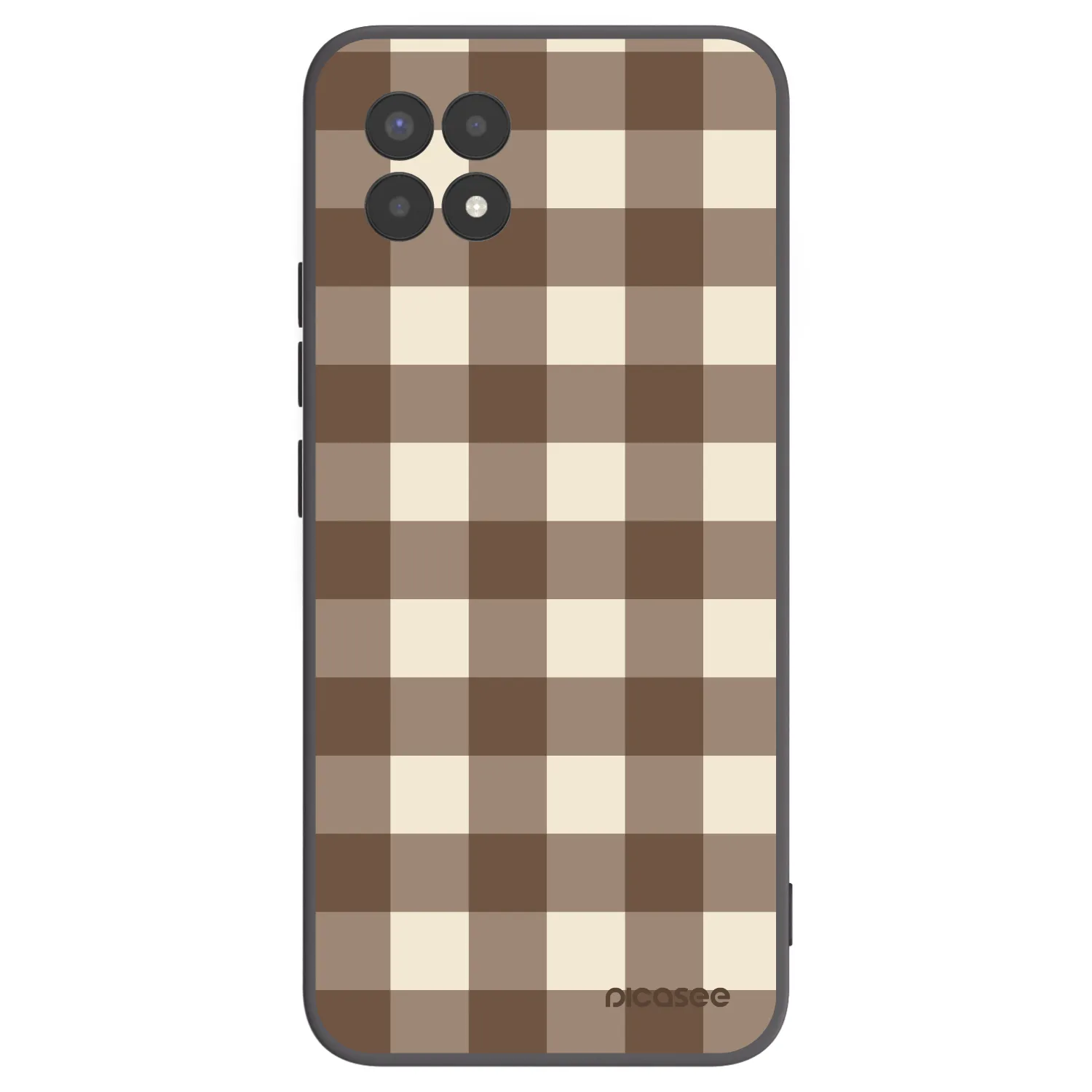 Picasee fekete szilikon tok az alábbi mobiltelefonokra Realme 8i - Brown grid