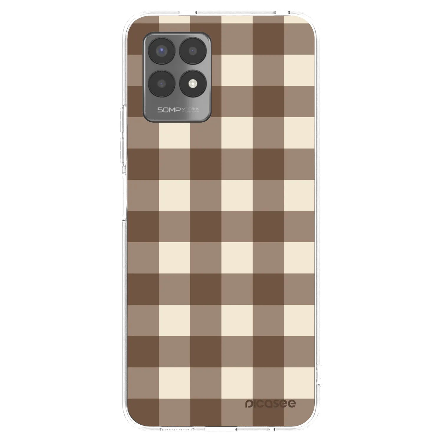 Picasee átlátszó szilikon tok az alábbi mobiltelefonokra Realme 8i - Brown grid
