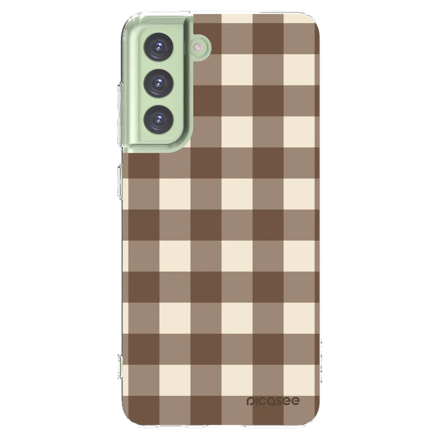 Picasee átlátszó szilikon tok az alábbi mobiltelefonokra Samsung Galaxy S21 FE 5G - Brown grid
