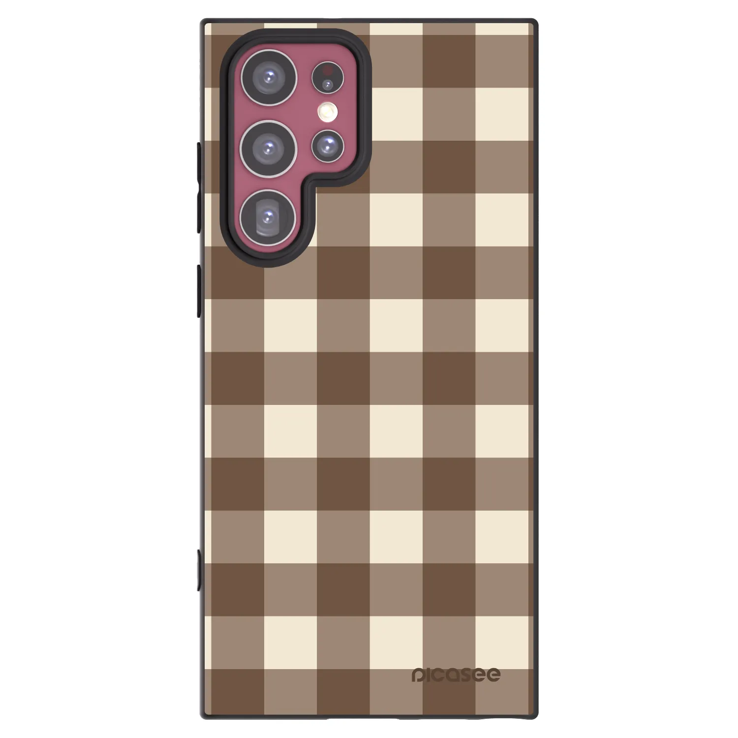 Picasee fekete szilikon tok az alábbi mobiltelefonokra Samsung Galaxy S22 Ultra 5G - Brown grid