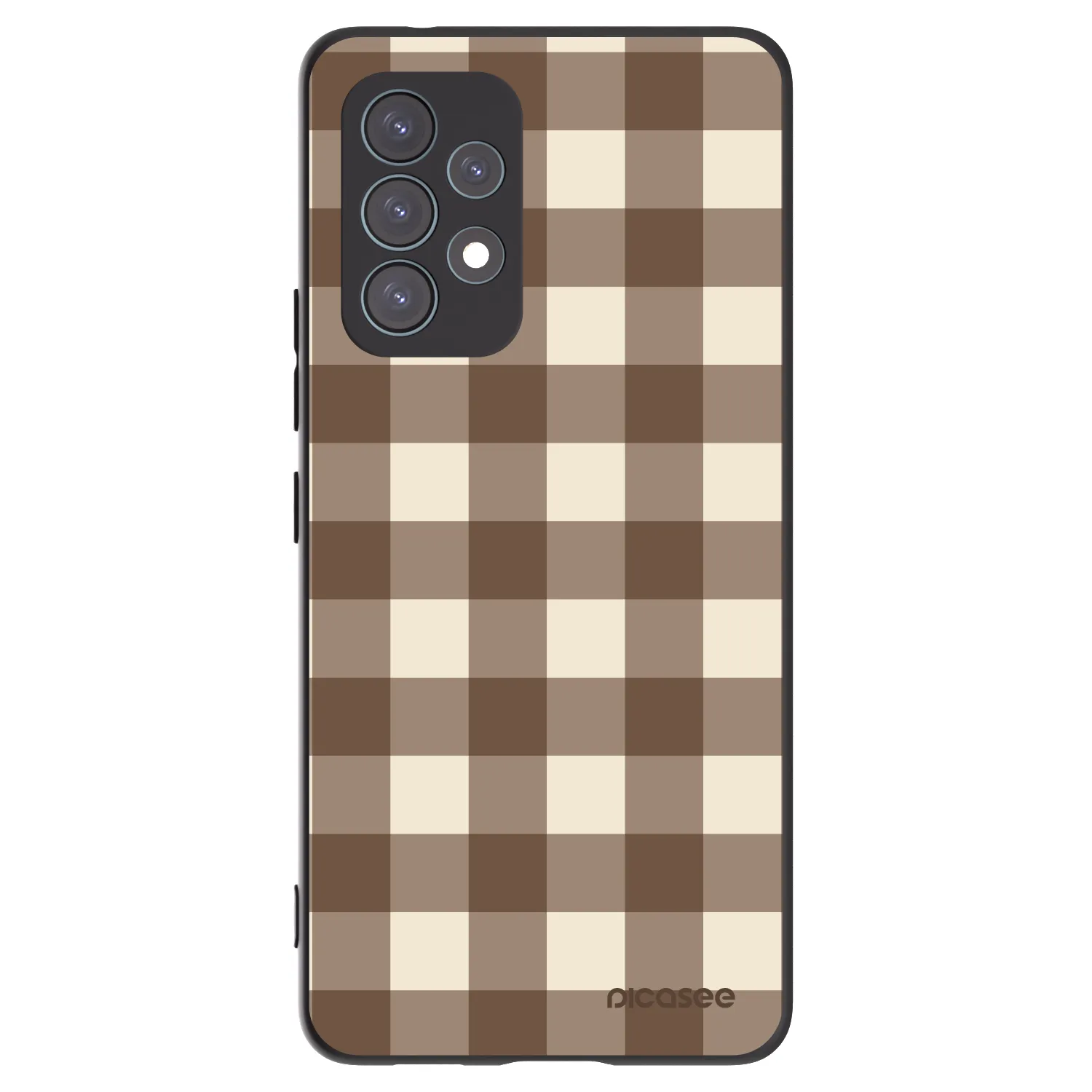 Picasee fekete szilikon tok az alábbi mobiltelefonokra Samsung Galaxy A53 5G A536 - Brown grid