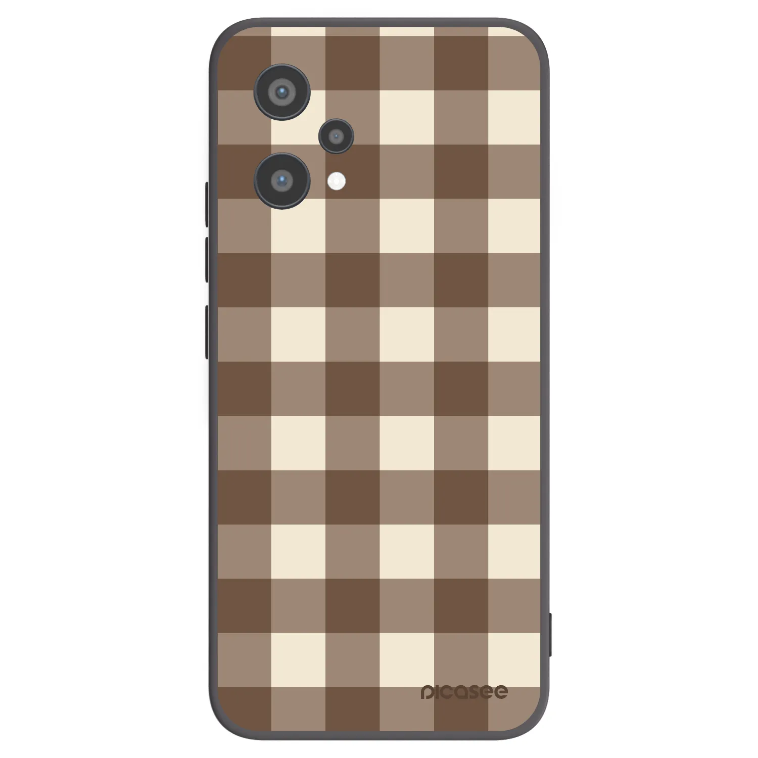 Picasee fekete szilikon tok az alábbi mobiltelefonokra Realme 9 Pro 5G - Brown grid