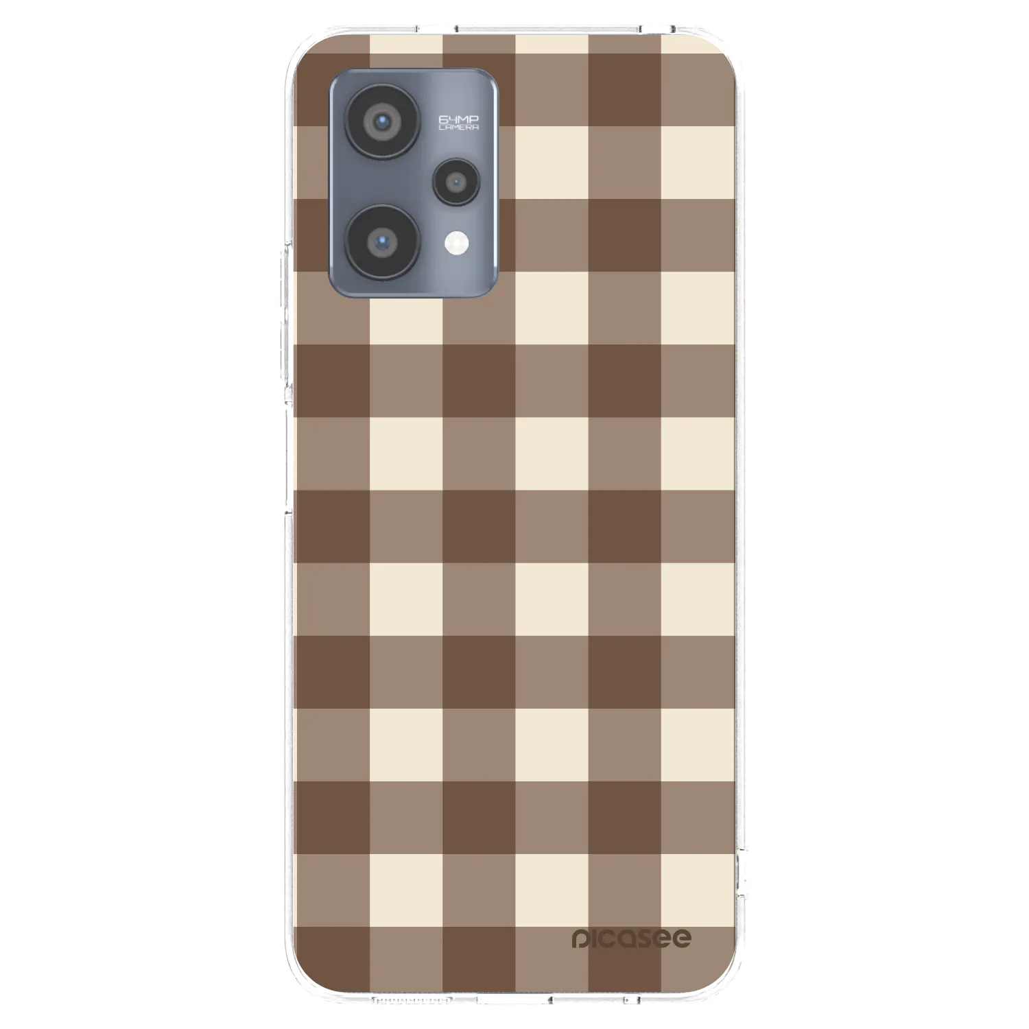 Picasee átlátszó szilikon tok az alábbi mobiltelefonokra Realme 9 Pro 5G - Brown grid
