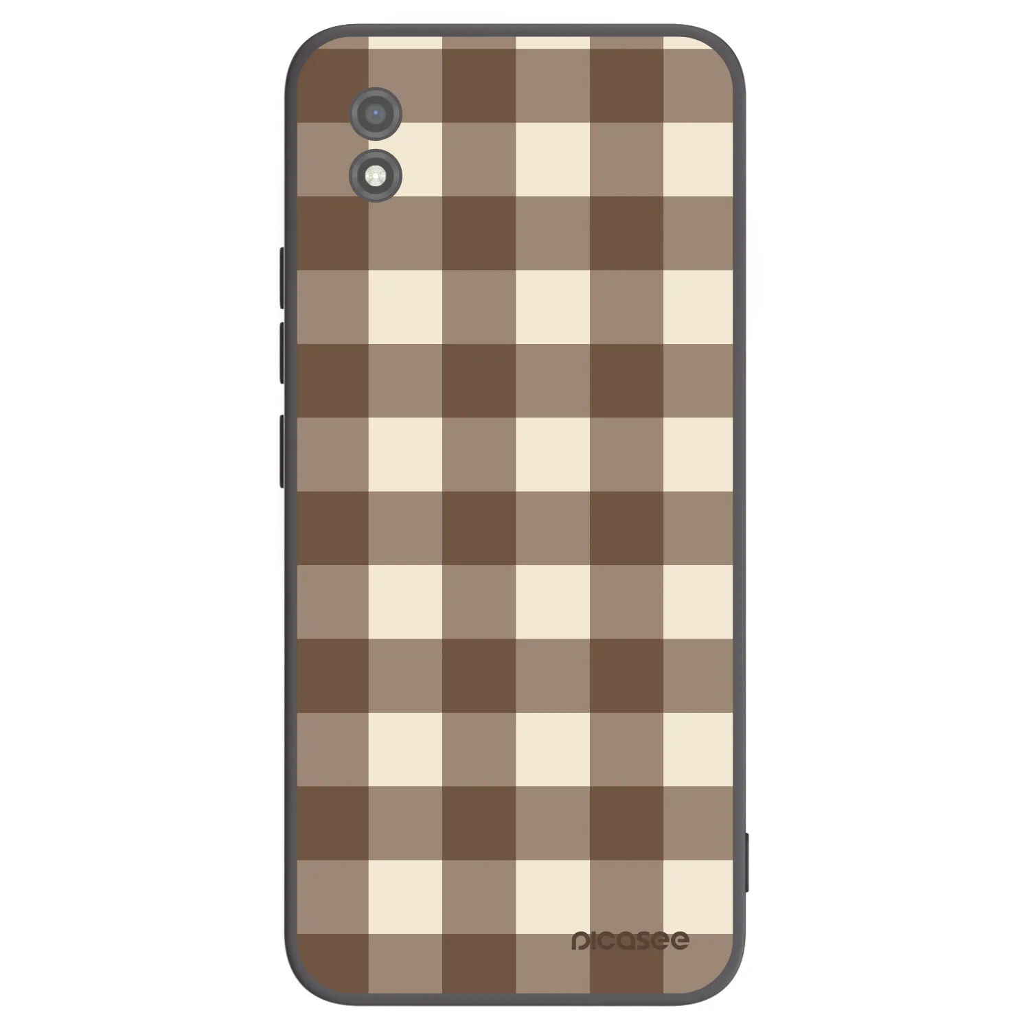 Picasee fekete szilikon tok az alábbi mobiltelefonokra Realme C11 (2021) - Brown grid