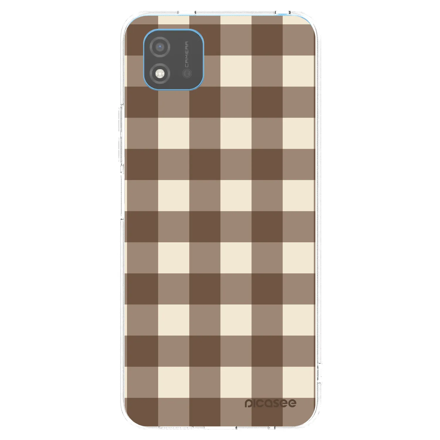 Picasee átlátszó szilikon tok az alábbi mobiltelefonokra Realme C11 (2021) - Brown grid