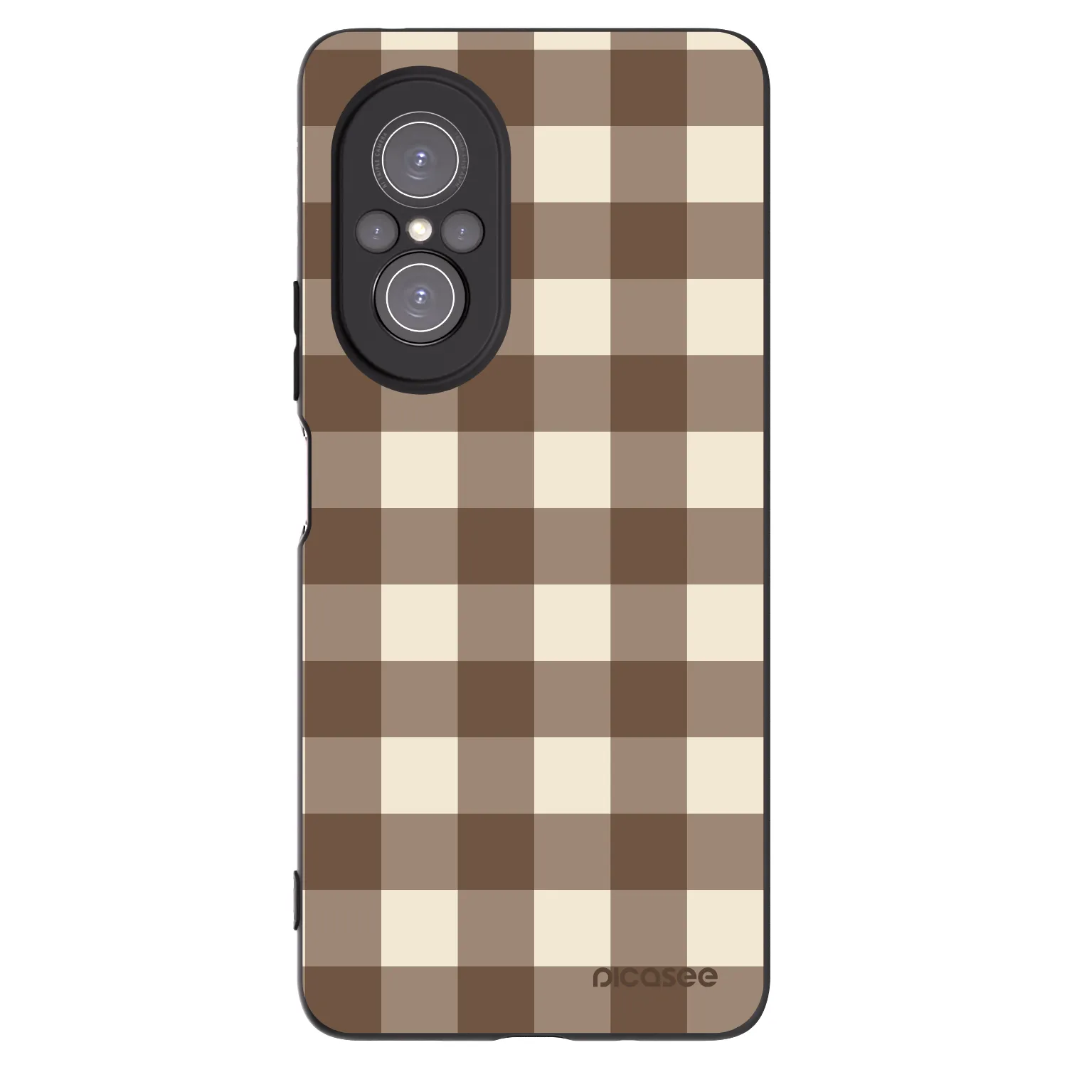 Picasee fekete szilikon tok az alábbi mobiltelefonokra Huawei Nova 9 SE - Brown grid