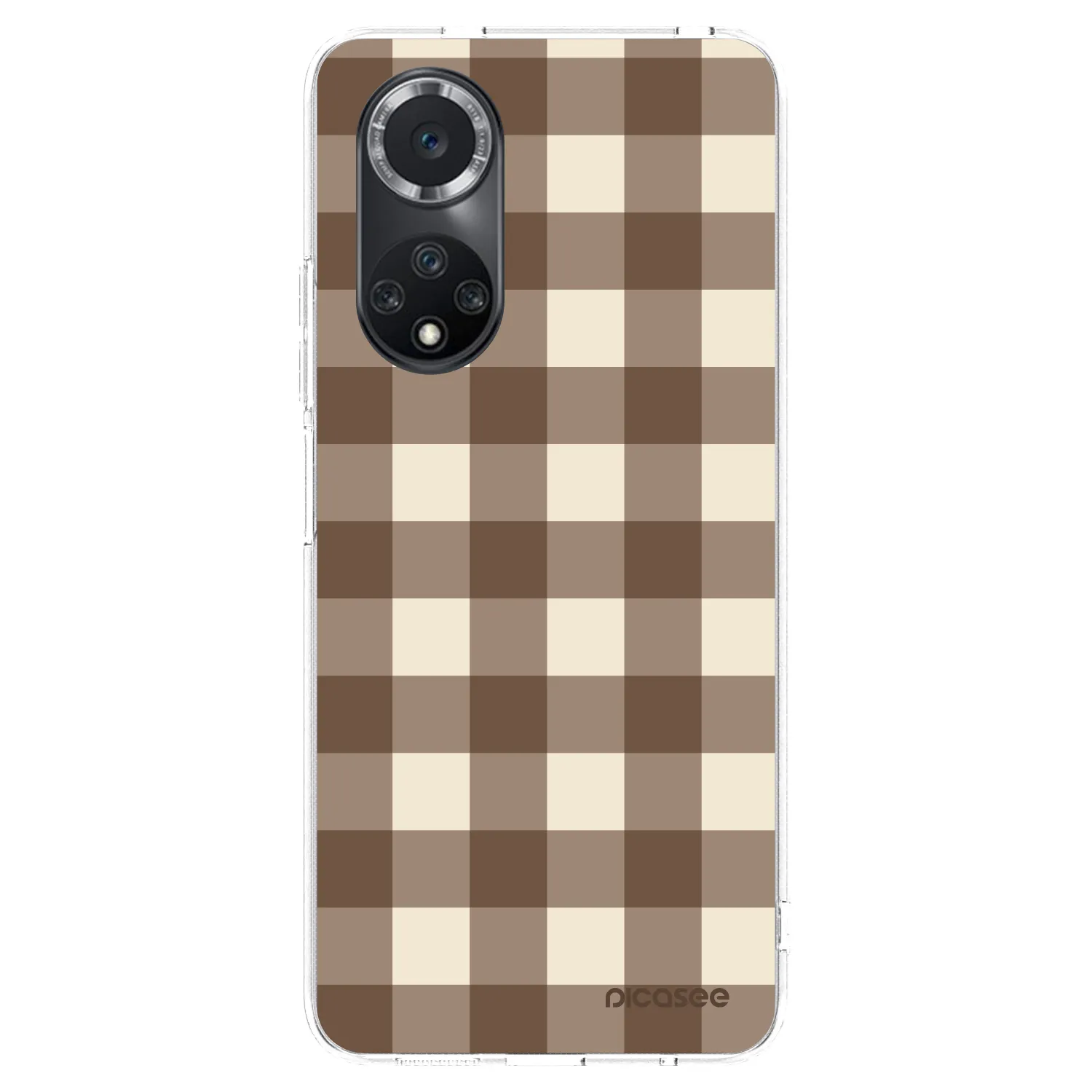 Picasee átlátszó szilikon tok az alábbi mobiltelefonokra Huawei Nova 9 SE - Brown grid