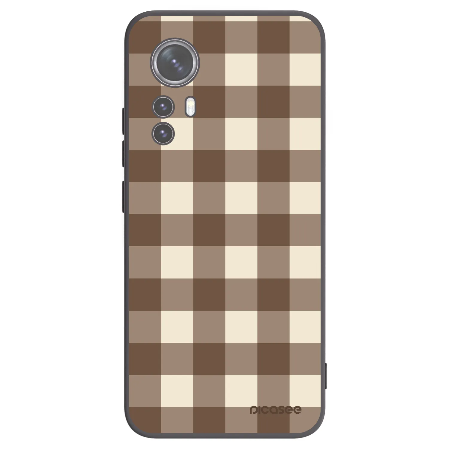 Picasee fekete szilikon tok az alábbi mobiltelefonokra Xiaomi 12 - Brown grid