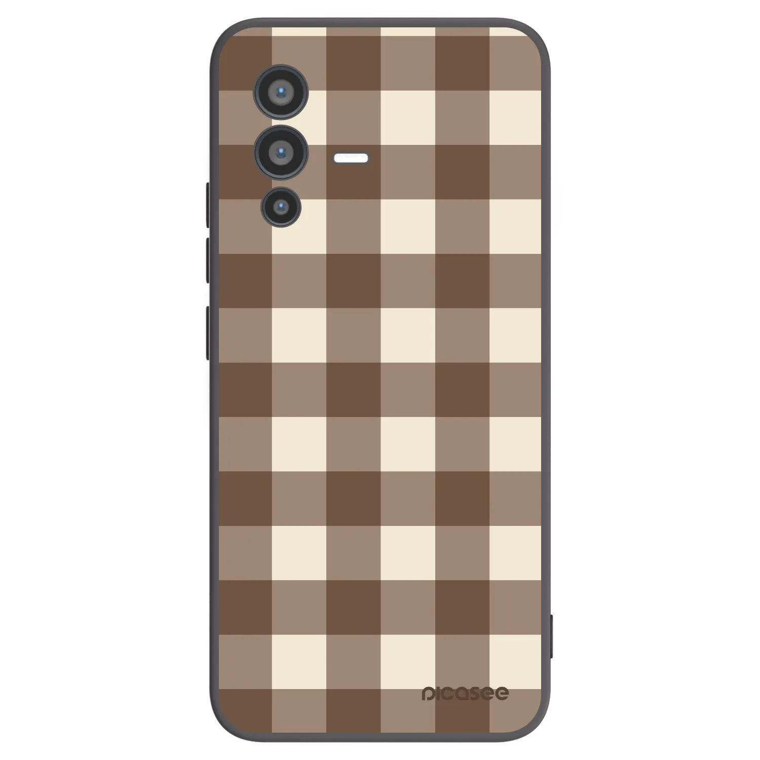 Picasee fekete szilikon tok az alábbi mobiltelefonokra Vivo V23 5G - Brown grid