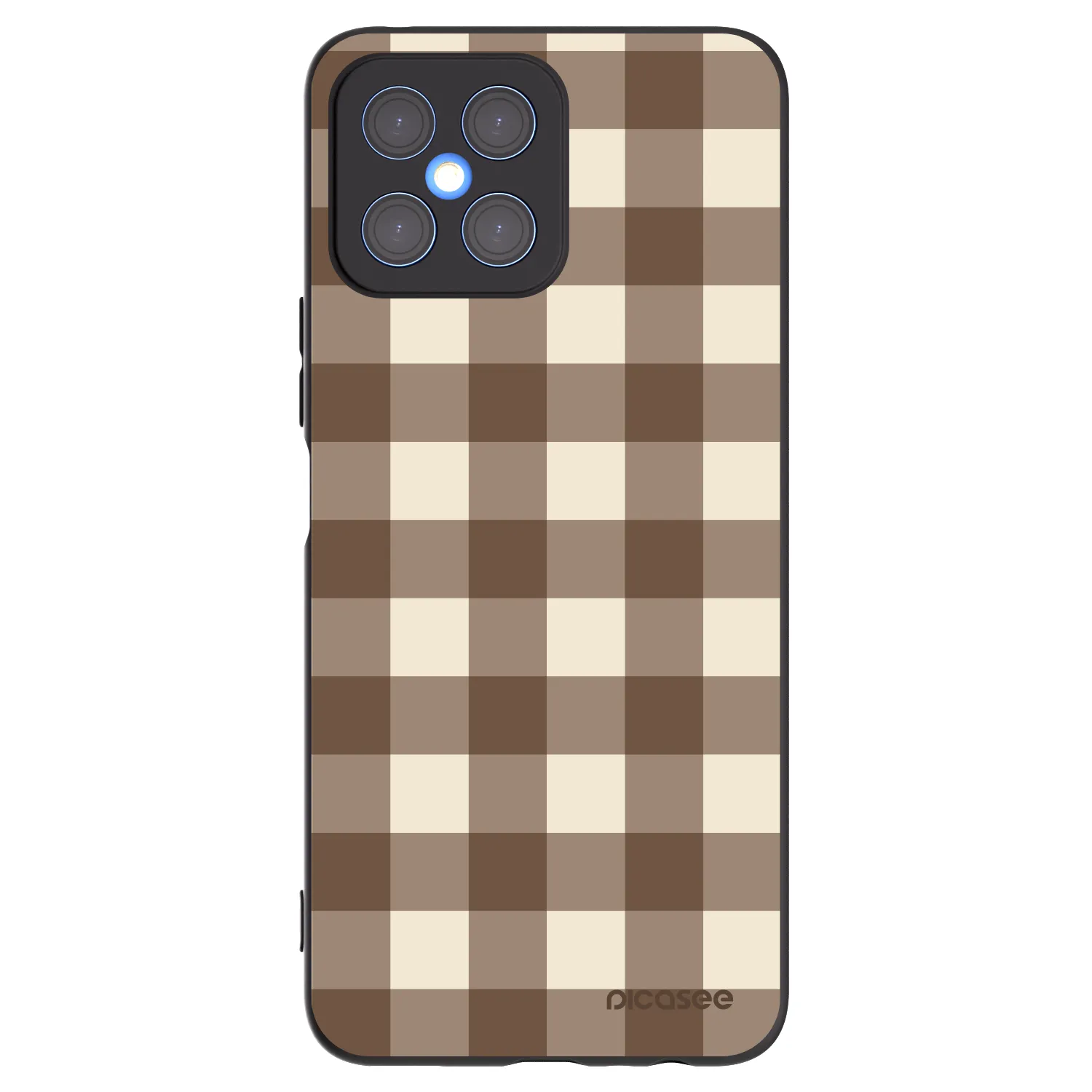 Picasee fekete szilikon tok az alábbi mobiltelefonokra Honor X8 4G - Brown grid