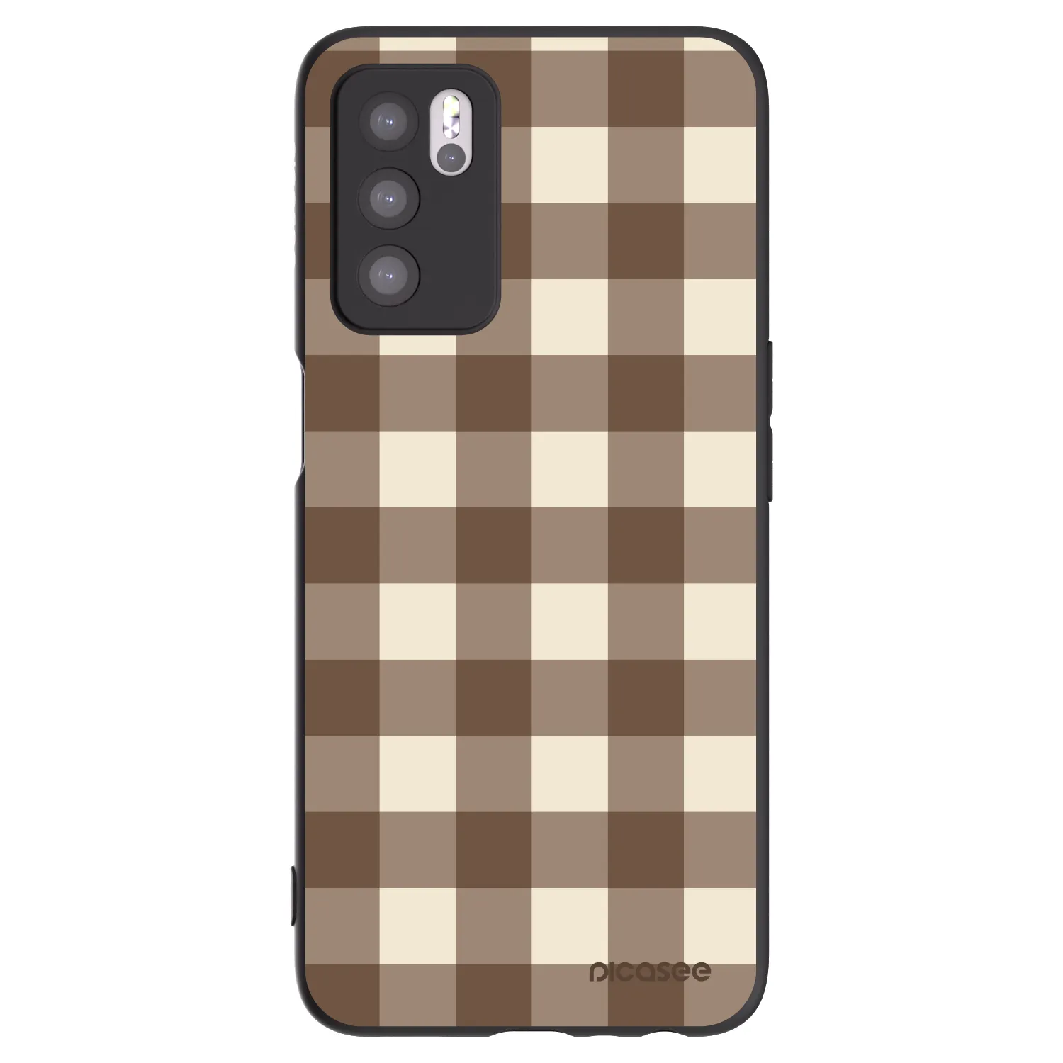 Picasee fekete szilikon tok az alábbi mobiltelefonokra OPPO A16 - Brown grid