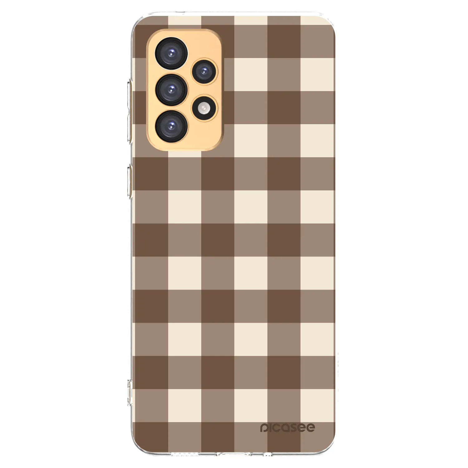 Picasee átlátszó szilikon tok az alábbi mobiltelefonokra Samsung Galaxy A33 5G A336 - Brown grid