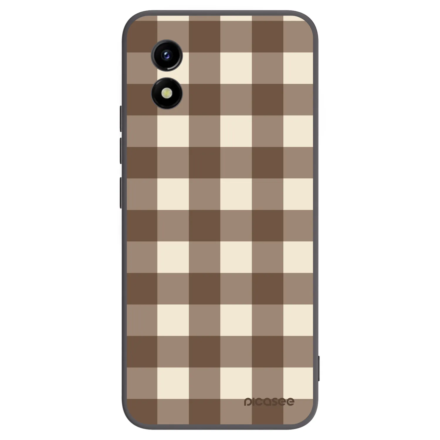 Picasee fekete szilikon tok az alábbi mobiltelefonokra Vivo Y01 - Brown grid