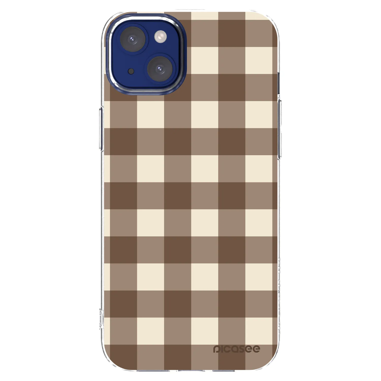 Picasee átlátszó szilikon tok az alábbi mobiltelefonokra Apple iPhone 14 Plus - Brown grid