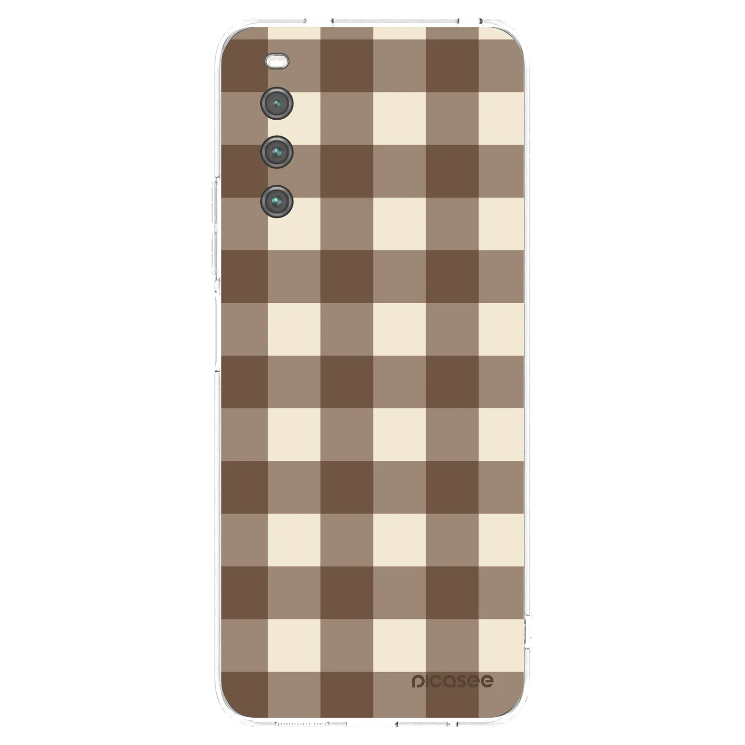 Picasee átlátszó szilikon tok az alábbi mobiltelefonokra Sony Xperia 10 IV 5G - Brown grid