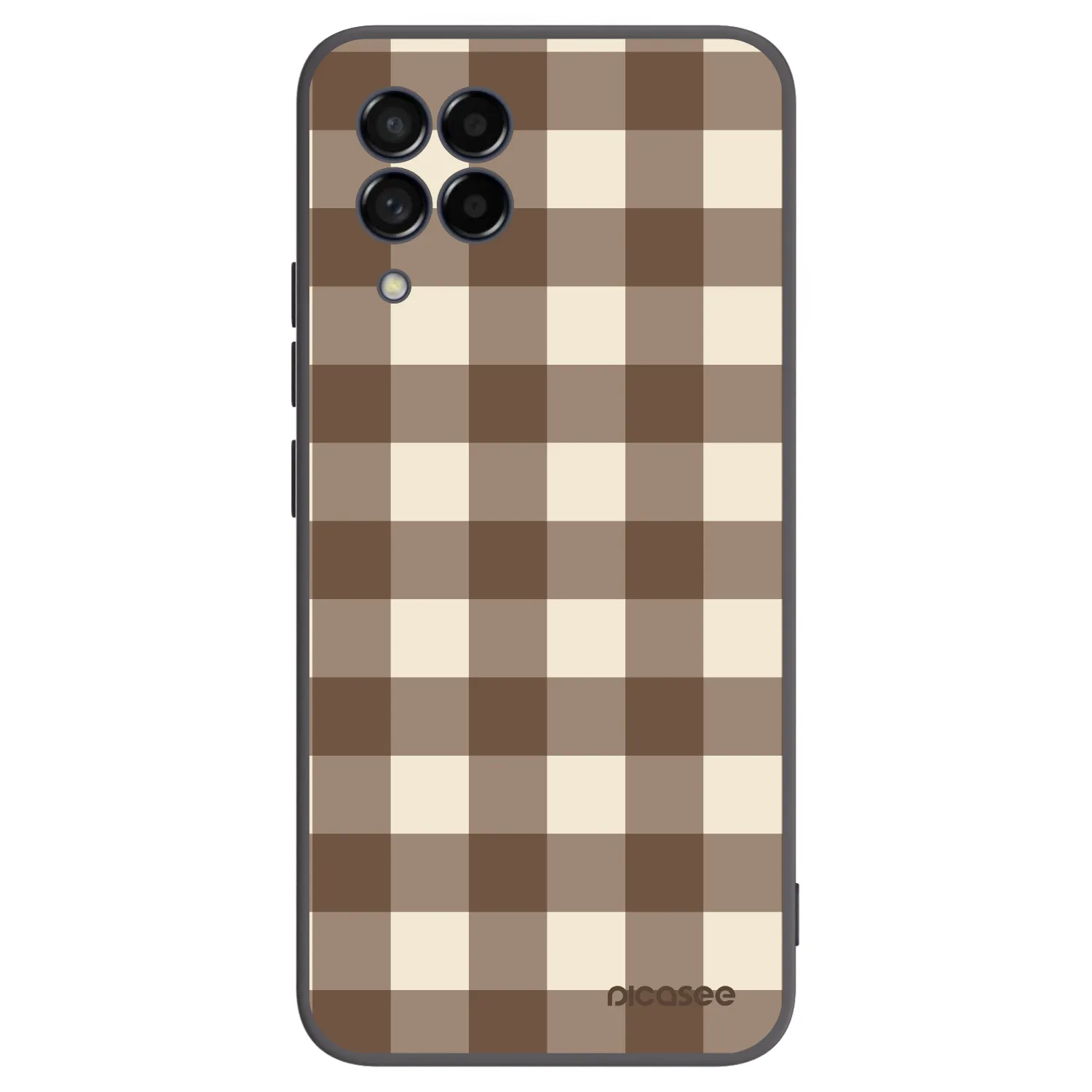 Picasee fekete szilikon tok az alábbi mobiltelefonokra Samsung Galaxy M53 5G - Brown grid