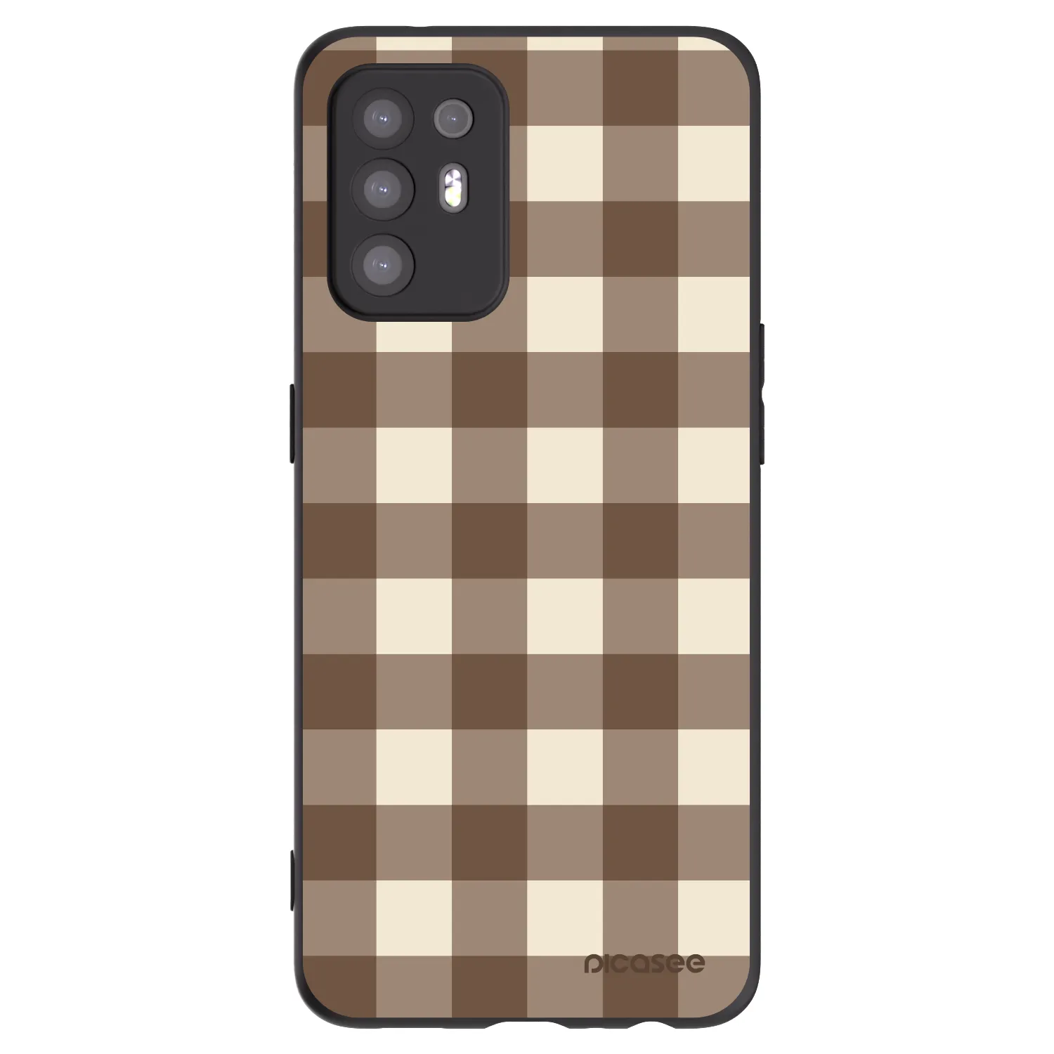 Picasee fekete szilikon tok az alábbi mobiltelefonokra OPPO A94 5G - Brown grid