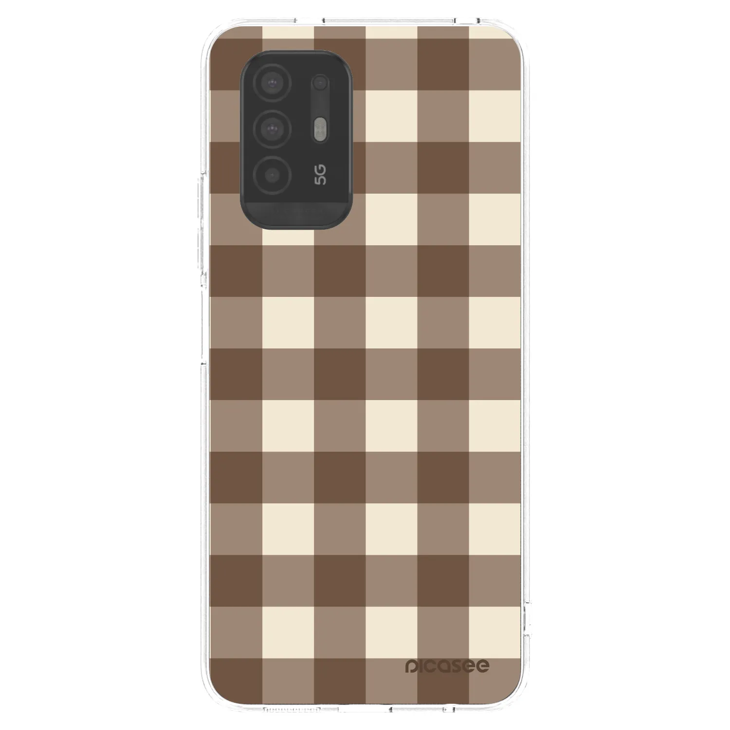 Picasee átlátszó szilikon tok az alábbi mobiltelefonokra OPPO A94 5G - Brown grid