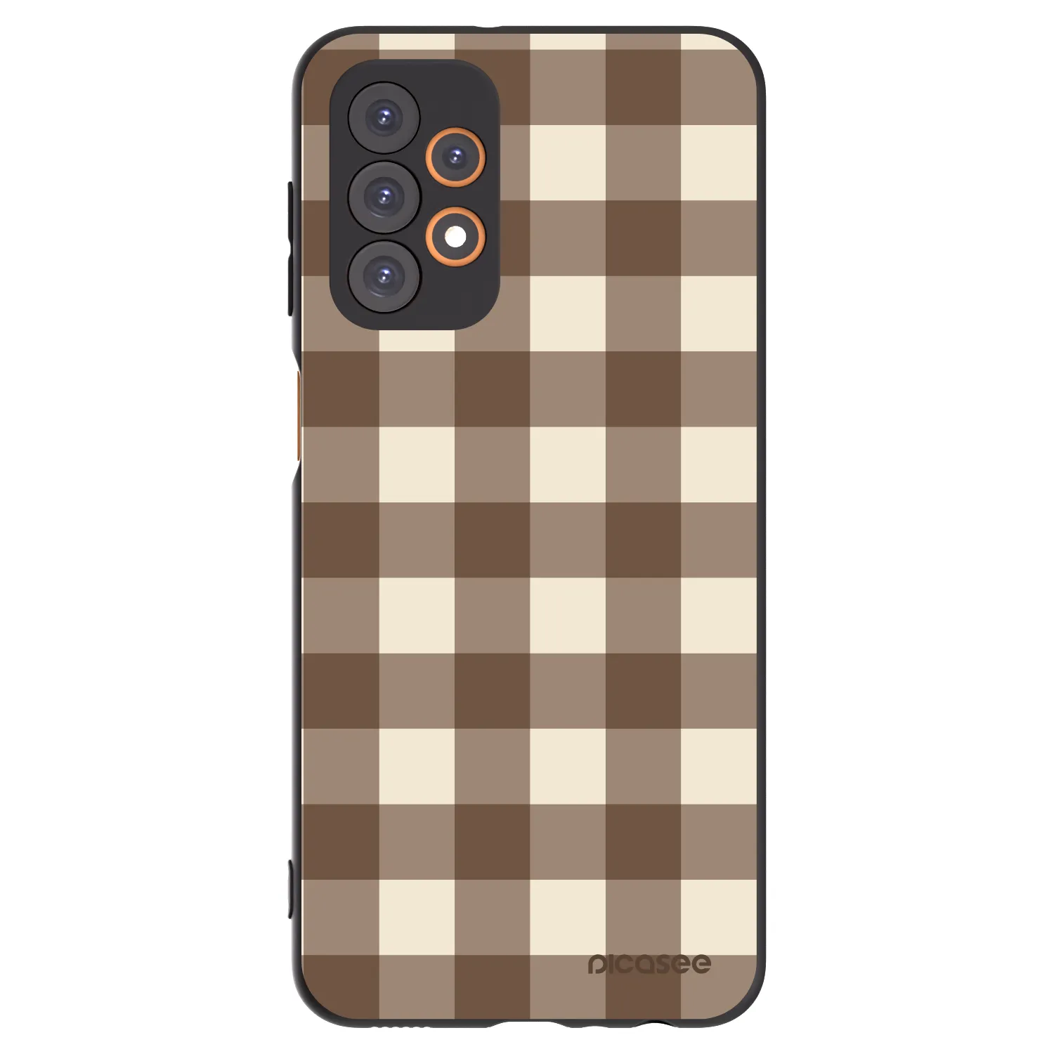 Picasee fekete szilikon tok az alábbi mobiltelefonokra Samsung Galaxy A23 A235F 4G - Brown grid