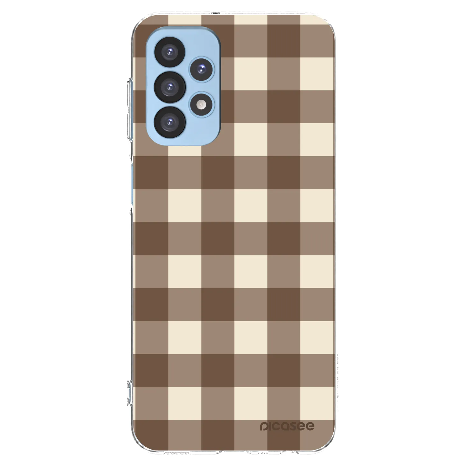 Picasee átlátszó szilikon tok az alábbi mobiltelefonokra Samsung Galaxy A23 A235F 4G - Brown grid