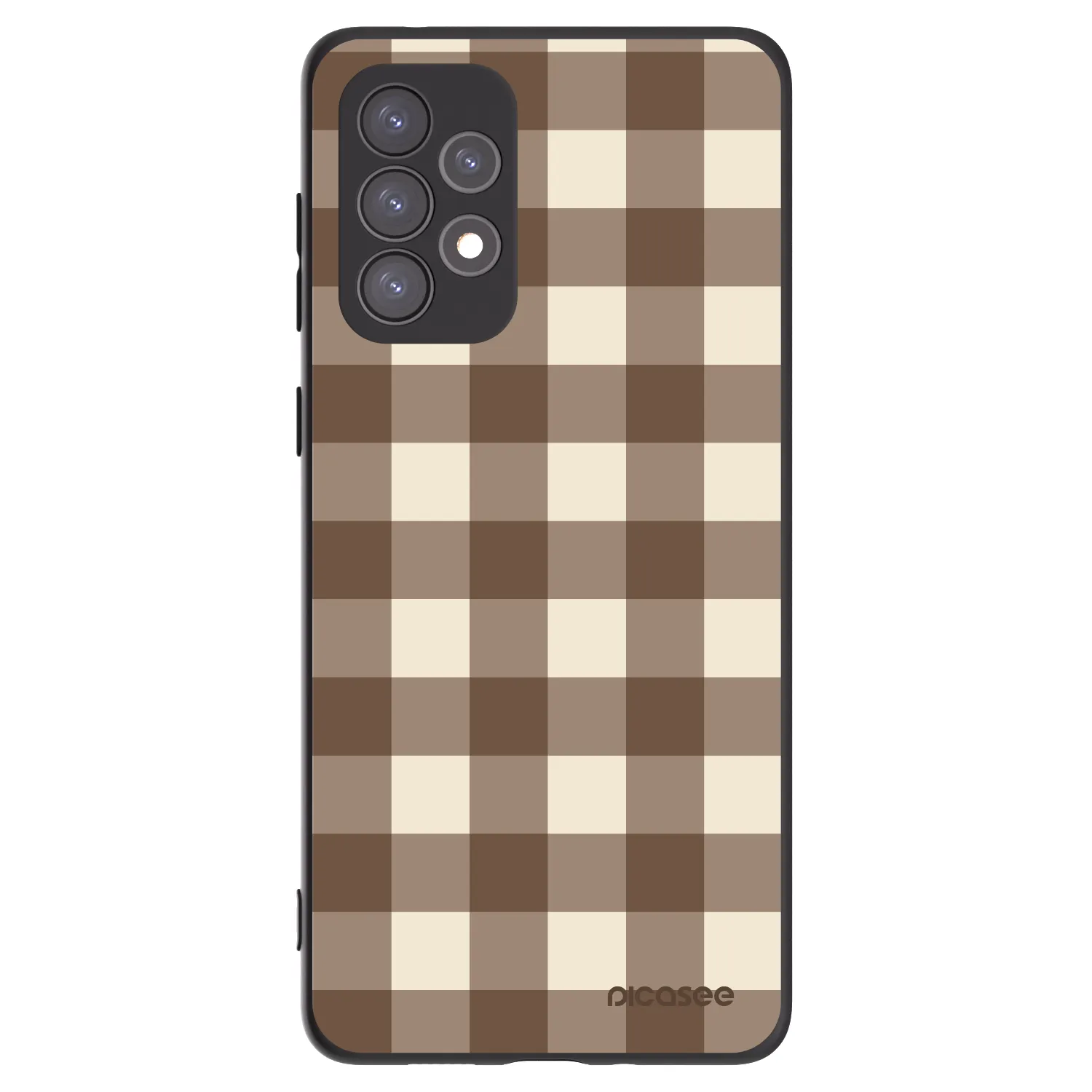 Picasee fekete szilikon tok az alábbi mobiltelefonokra Samsung Galaxy A73 5G - Brown grid