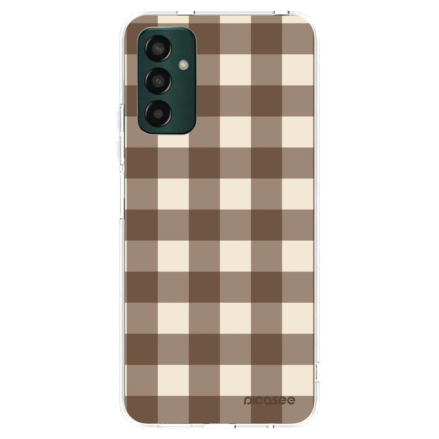 Picasee átlátszó szilikon tok az alábbi mobiltelefonokra Samsung Galaxy M23 5G - Brown grid