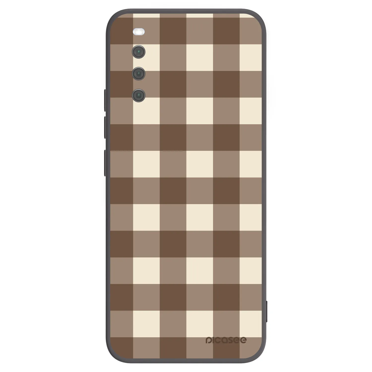 Picasee fekete szilikon tok az alábbi mobiltelefonokra Sony Xperia 10 III - Brown grid
