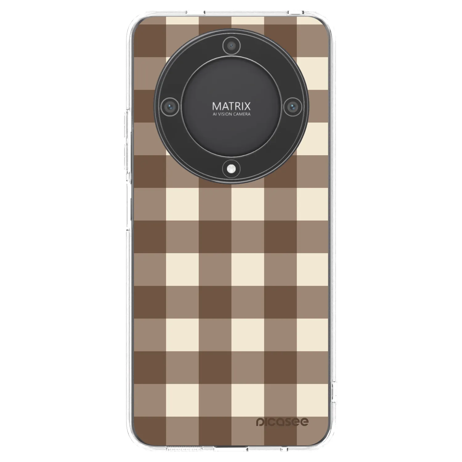 Picasee átlátszó szilikon tok az alábbi mobiltelefonokra Honor Magic5 Lite 5G - Brown grid