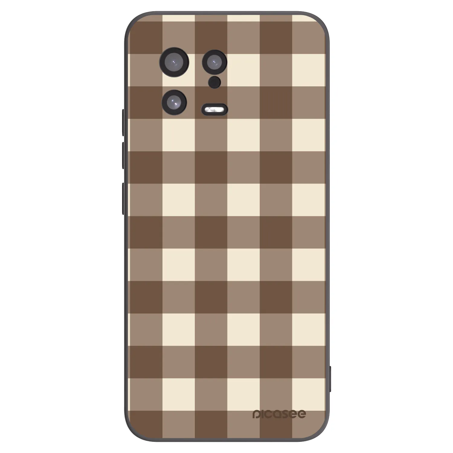 Picasee fekete szilikon tok az alábbi mobiltelefonokra Xiaomi 13 - Brown grid