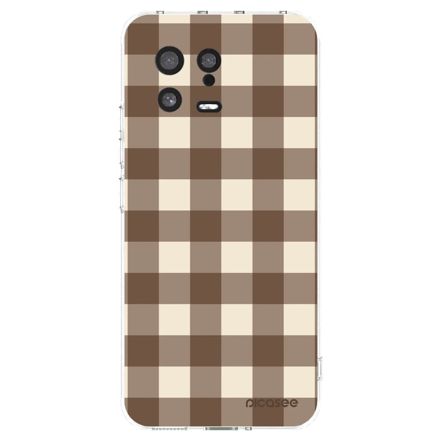 Picasee átlátszó szilikon tok az alábbi mobiltelefonokra Xiaomi 13 - Brown grid
