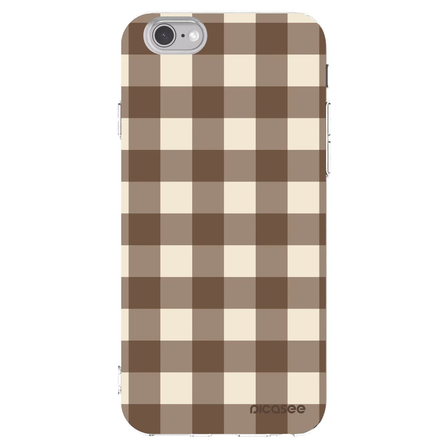 Picasee átlátszó szilikon tok az alábbi mobiltelefonokra Apple iPhone 6/6S - Brown grid
