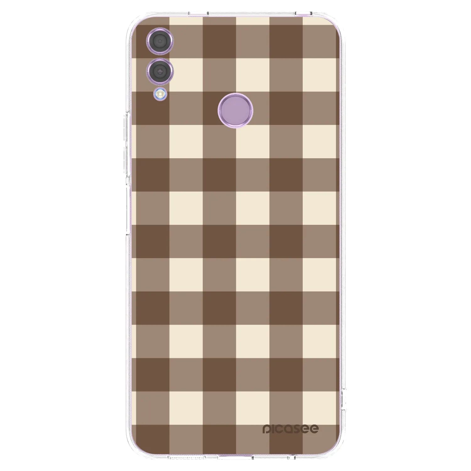 Picasee átlátszó szilikon tok az alábbi mobiltelefonokra Honor 8X - Brown grid