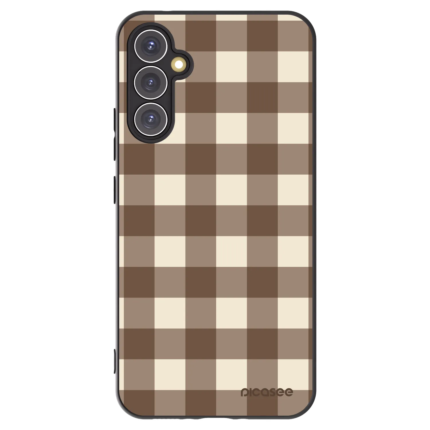 Picasee fekete szilikon tok az alábbi mobiltelefonokra Samsung Galaxy A34 5G A346B - Brown grid