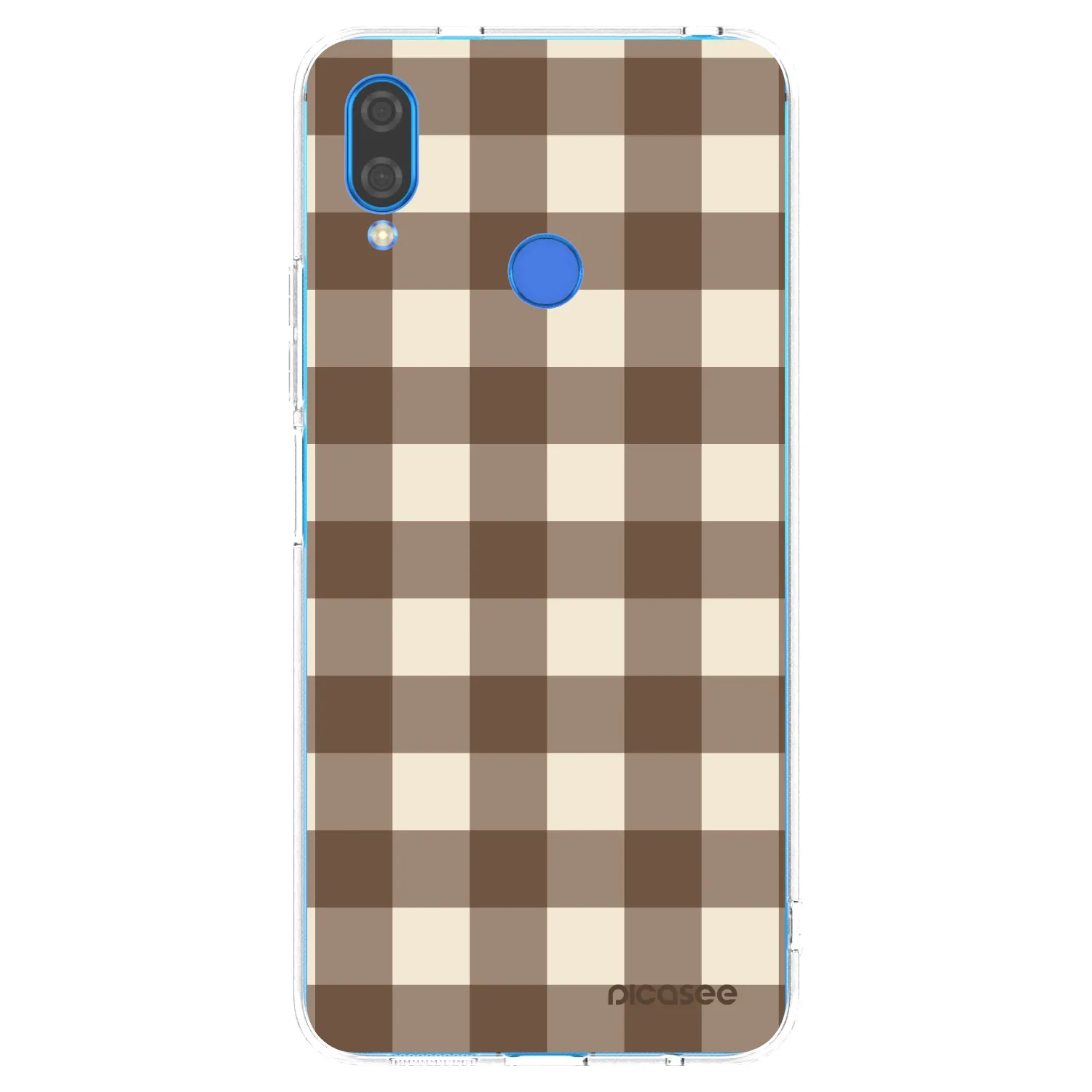 Picasee átlátszó szilikon tok az alábbi mobiltelefonokra Huawei Nova 3 - Brown grid