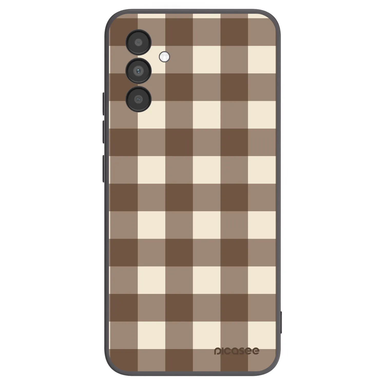 Picasee fekete szilikon tok az alábbi mobiltelefonokra Samsung Galaxy A04s A047F - Brown grid