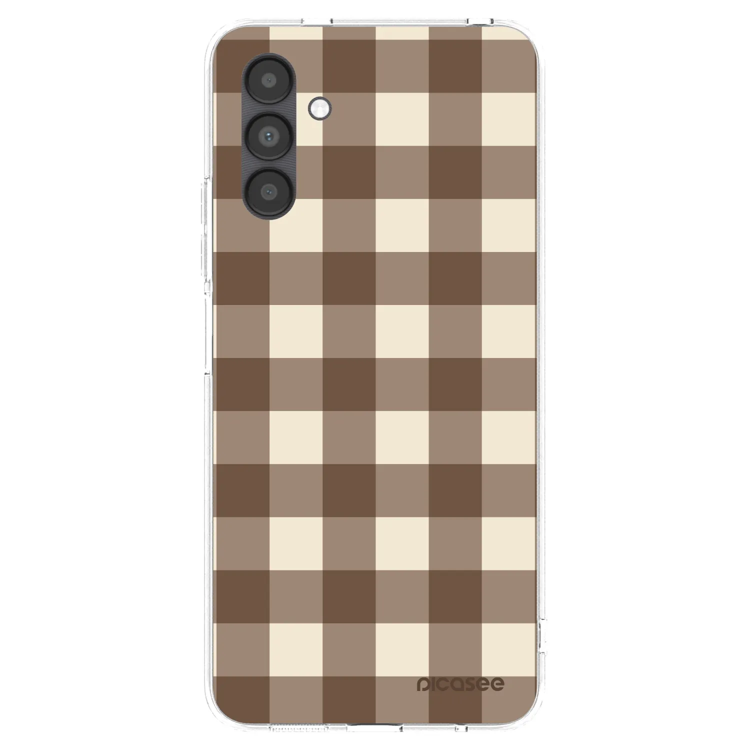 Picasee átlátszó szilikon tok az alábbi mobiltelefonokra Samsung Galaxy A04s A047F - Brown grid