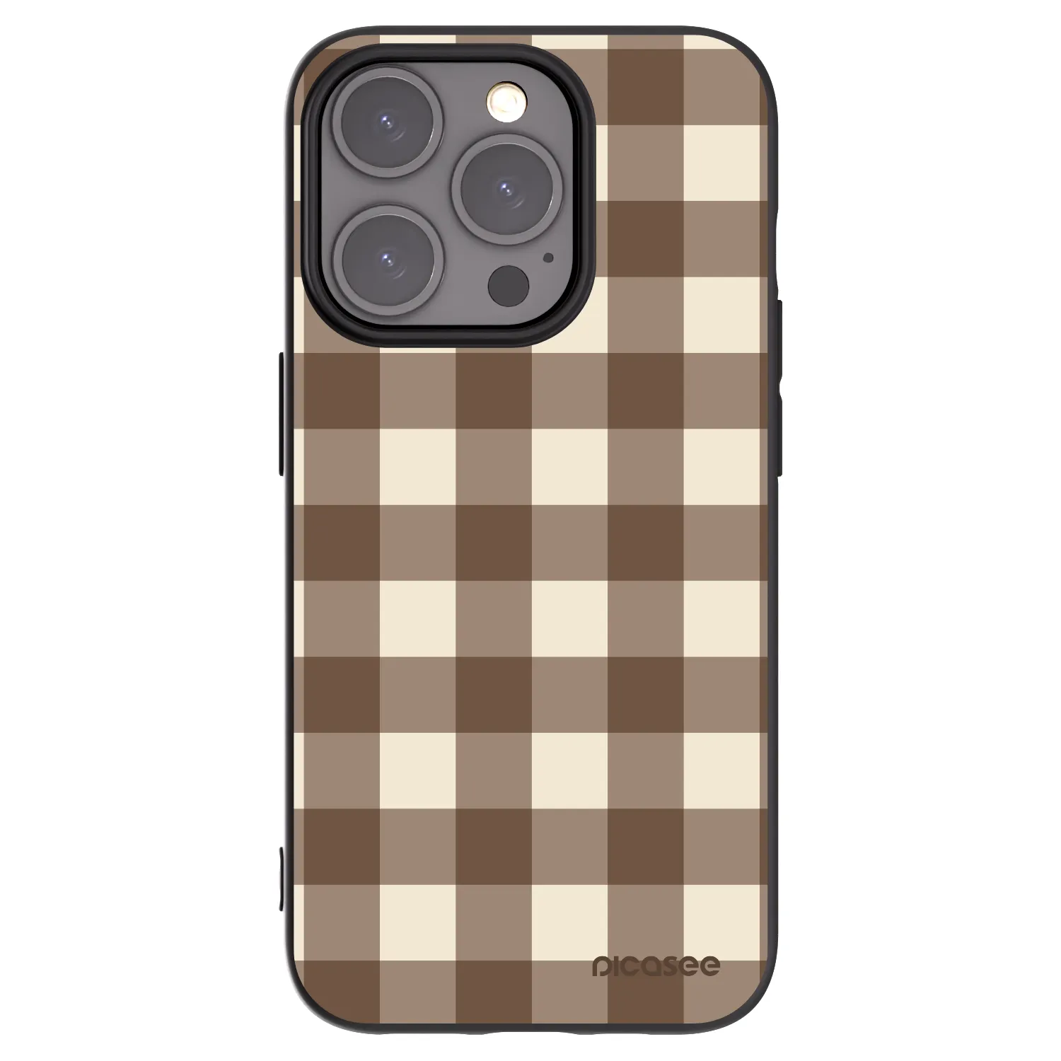 Picasee fekete szilikon tok az alábbi mobiltelefonokra Apple iPhone 15 Pro - Brown grid