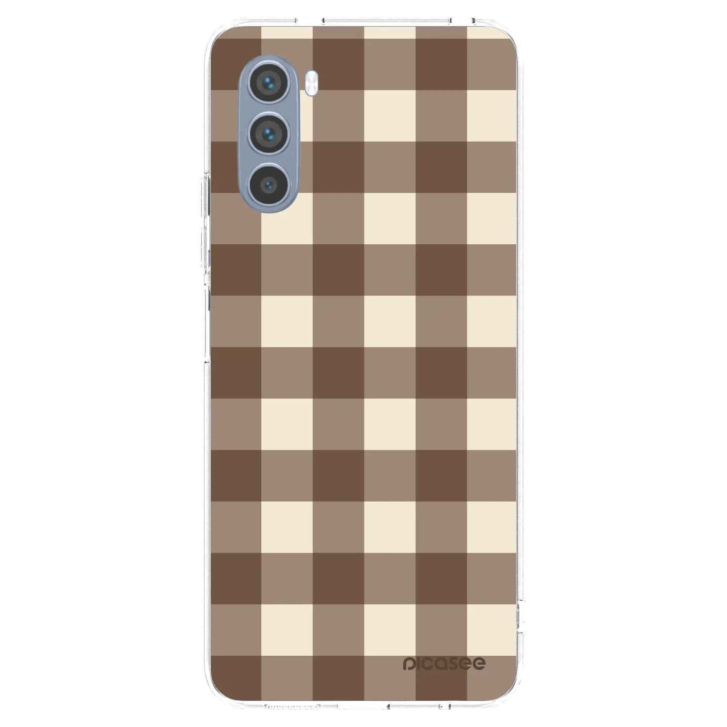 Picasee átlátszó szilikon tok az alábbi mobiltelefonokra Motorola Moto G62 - Brown grid