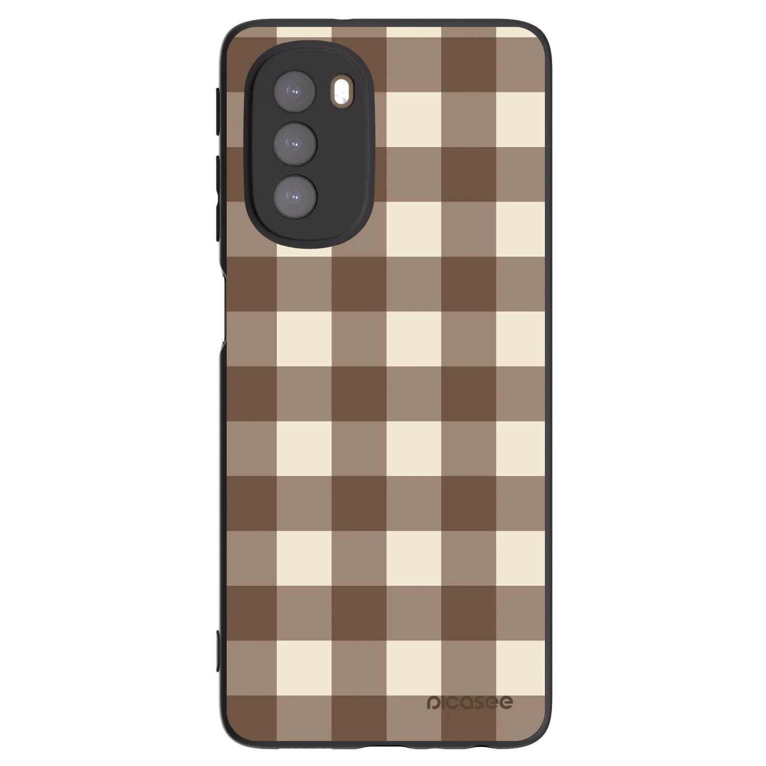 Picasee fekete szilikon tok az alábbi mobiltelefonokra Motorola Moto G51 - Brown grid