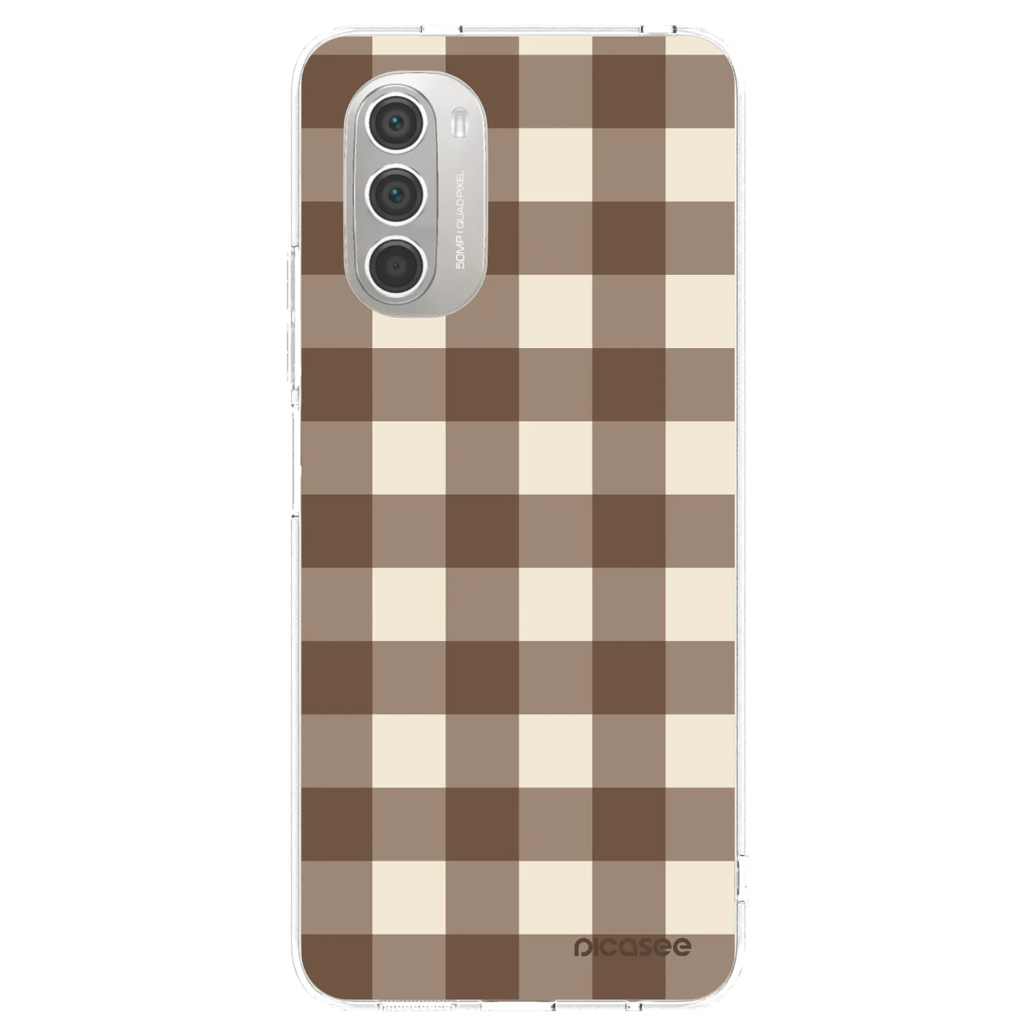 Picasee átlátszó szilikon tok az alábbi mobiltelefonokra Motorola Moto G51 - Brown grid