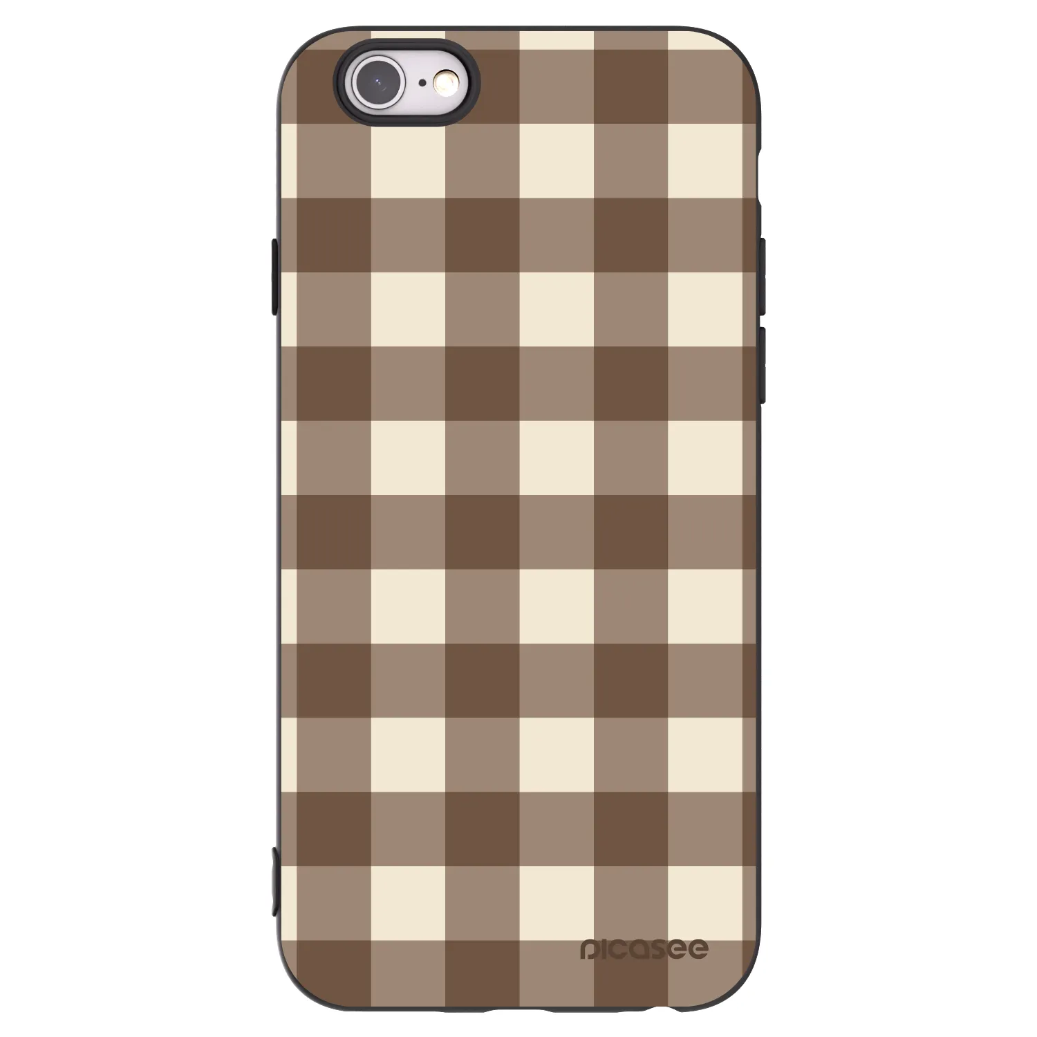 Picasee fekete szilikon tok az alábbi mobiltelefonokra Apple iPhone 6/6S - Brown grid