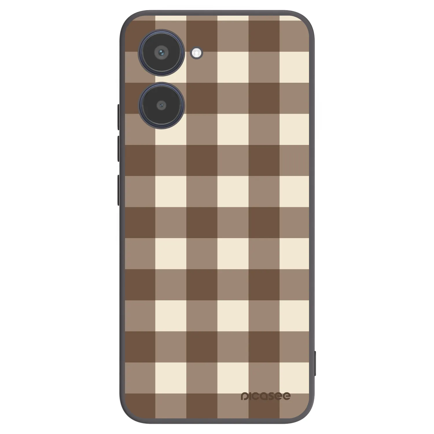 Picasee fekete szilikon tok az alábbi mobiltelefonokra Realme 10 4G - Brown grid