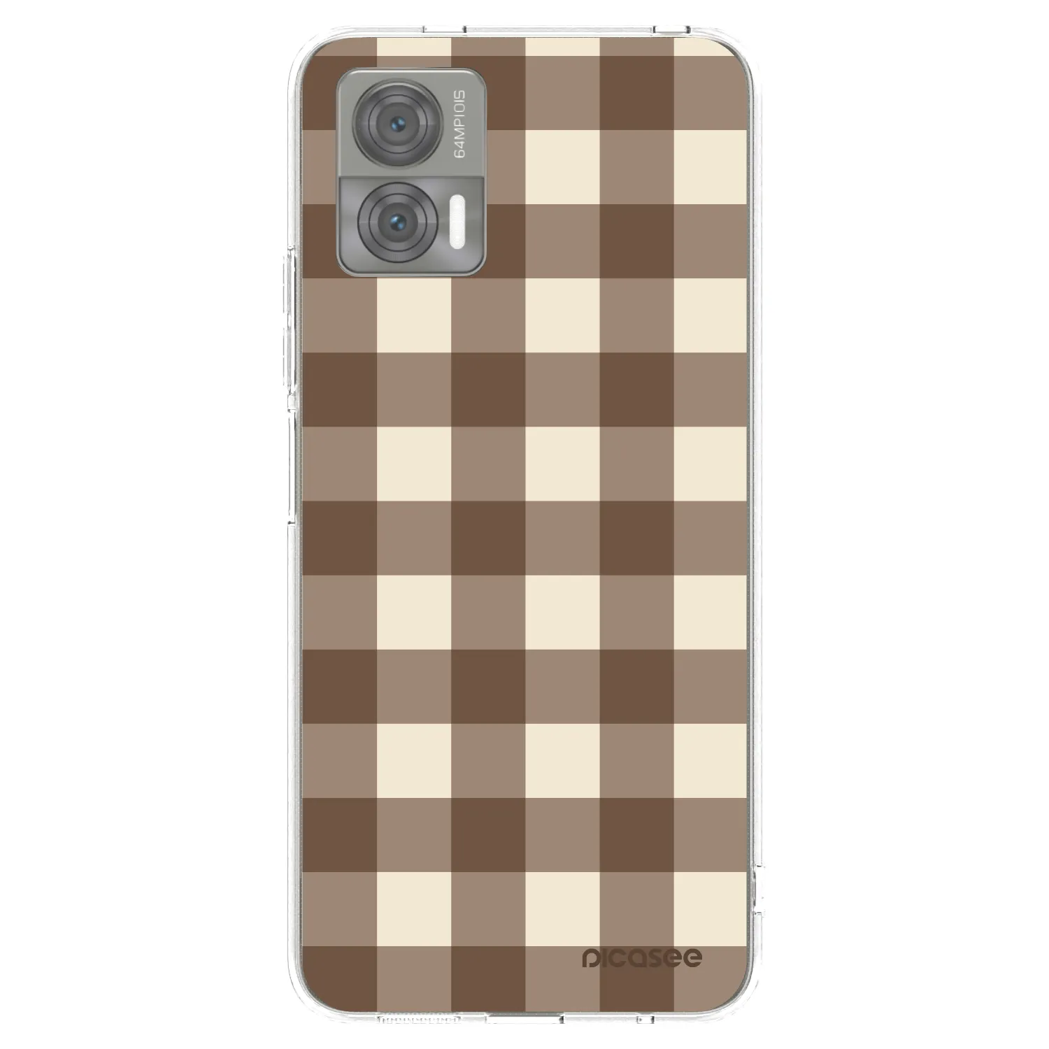 Picasee átlátszó szilikon tok az alábbi mobiltelefonokra Motorola Edge 30 Neo - Brown grid
