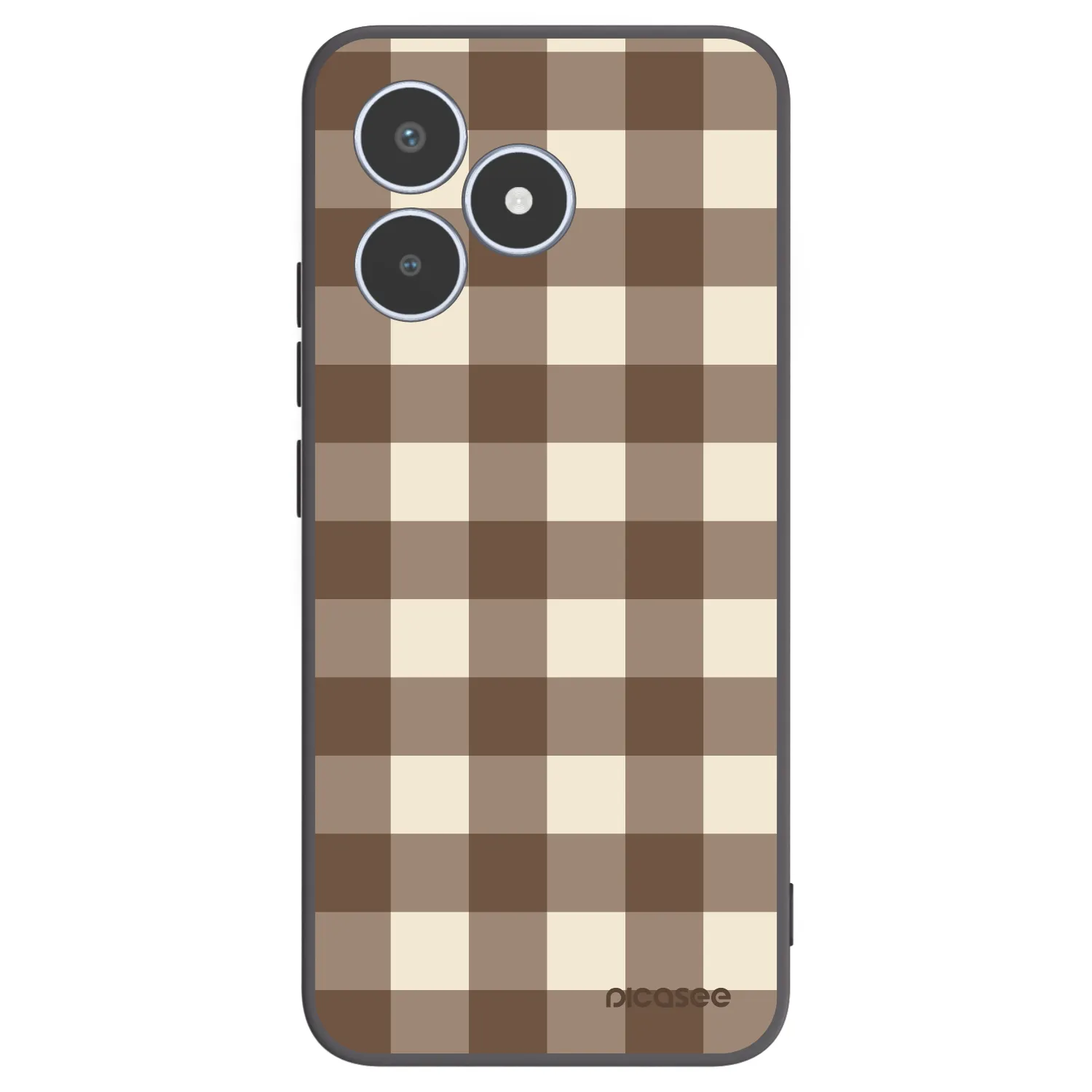 Picasee fekete szilikon tok az alábbi mobiltelefonokra Realme C53 - Brown grid