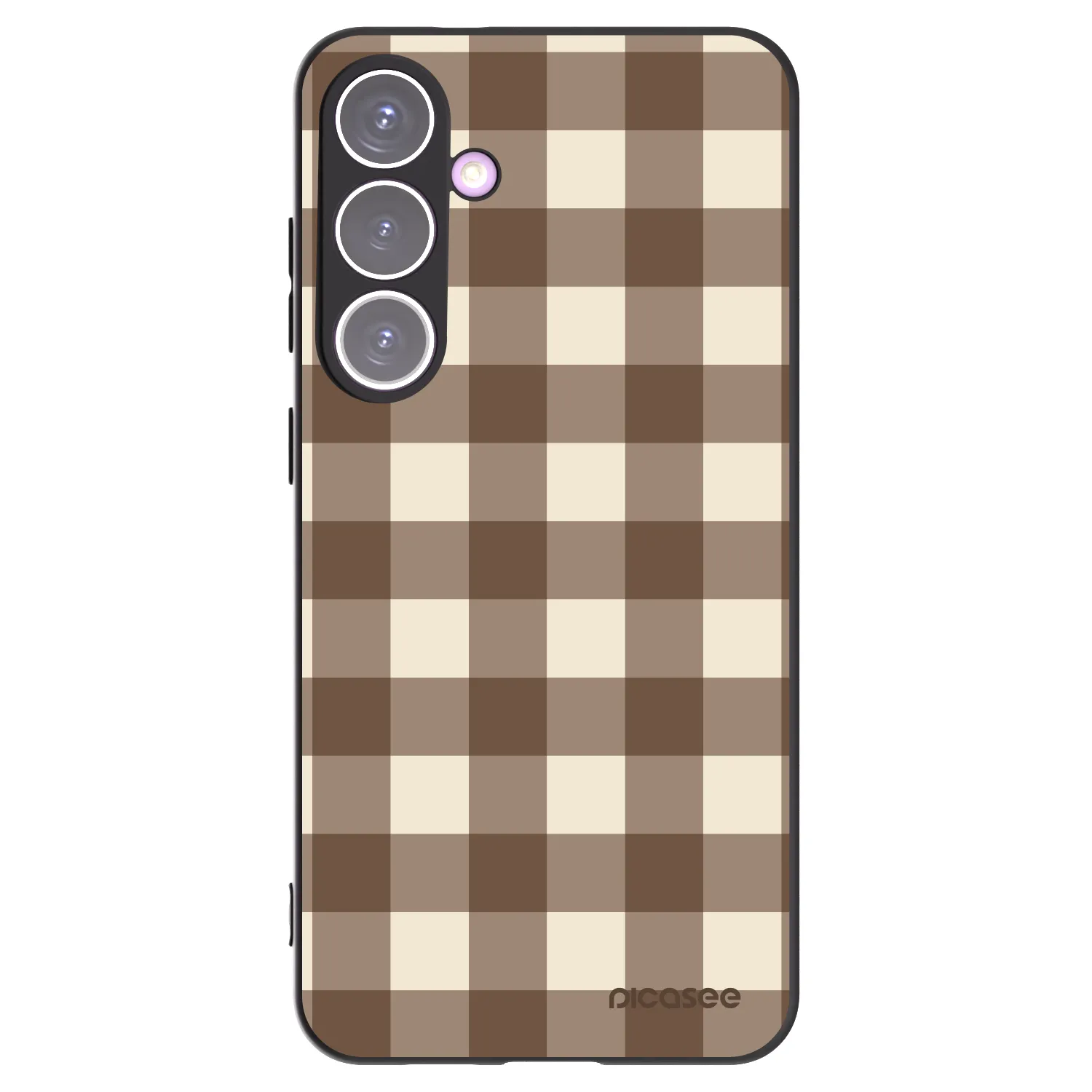 Picasee fekete szilikon tok az alábbi mobiltelefonokra Samsung Galaxy S24+ S926B 5G - Brown grid