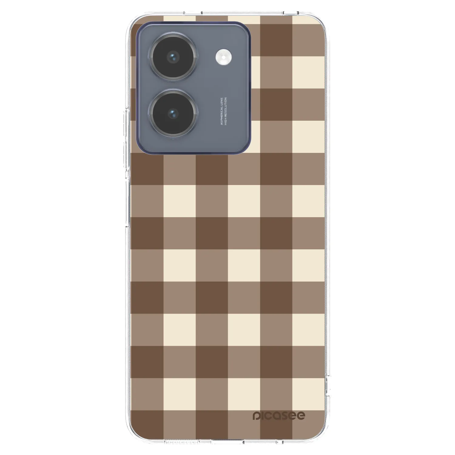 Picasee átlátszó szilikon tok az alábbi mobiltelefonokra Vivo Y36 4G - Brown grid
