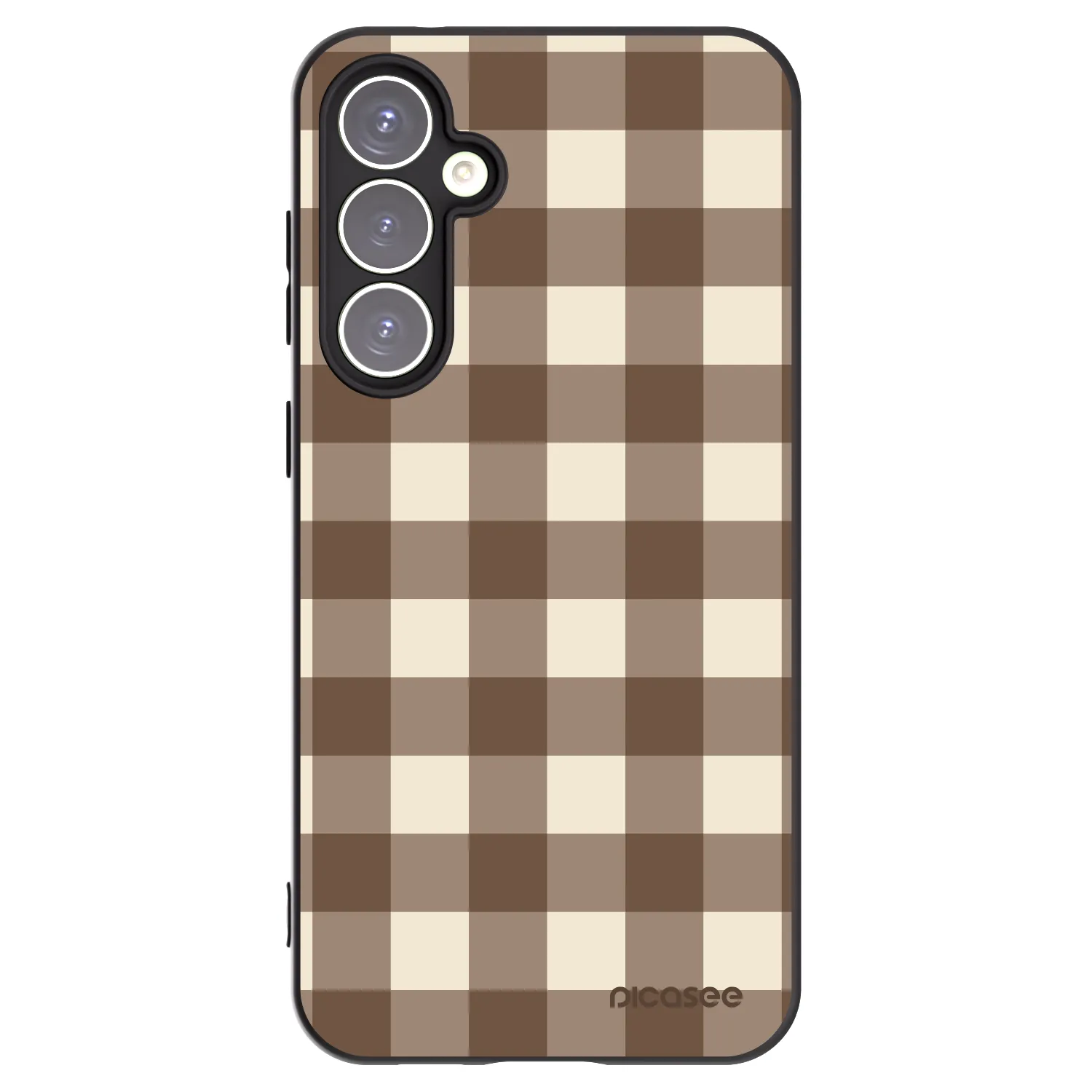 Picasee fekete szilikon tok az alábbi mobiltelefonokra Samsung Galaxy S23 FE S711B - Brown grid