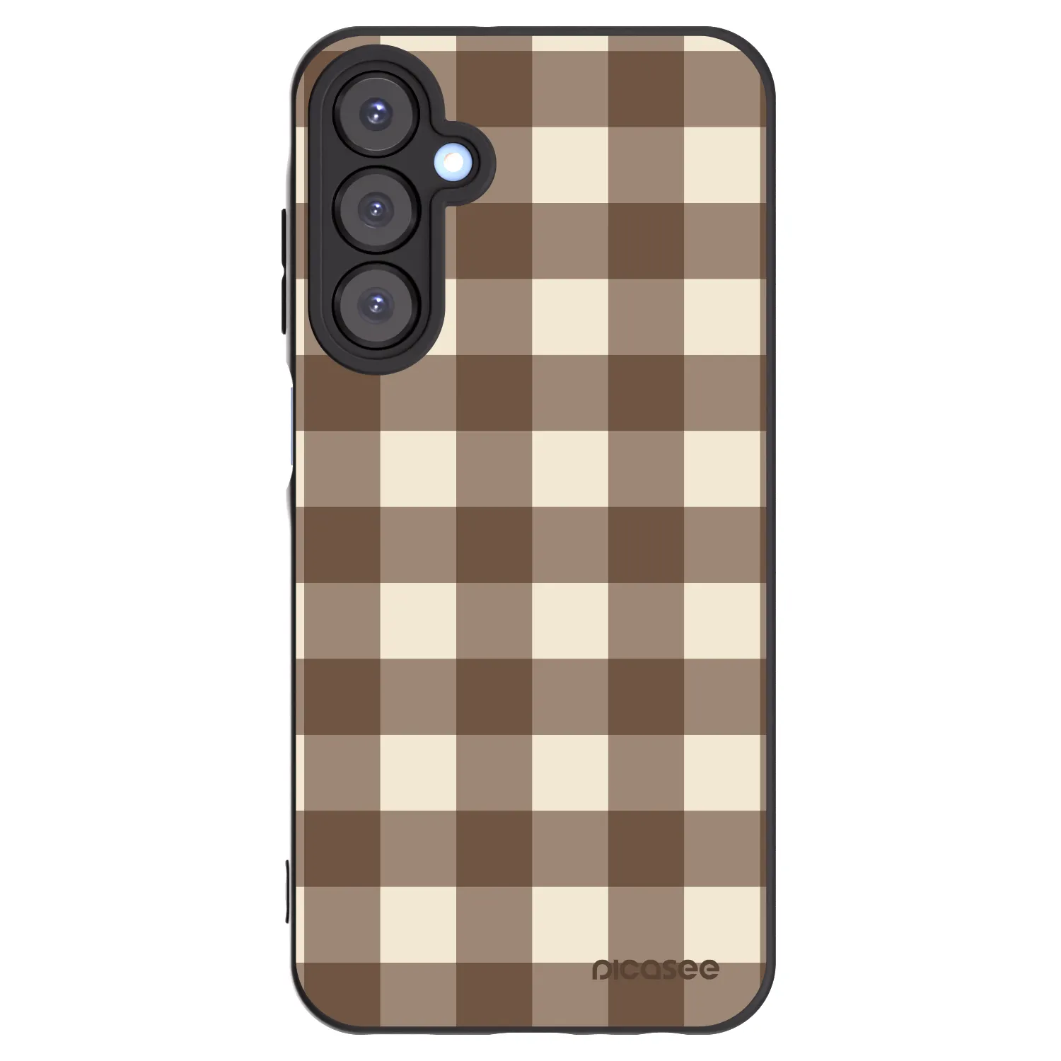 Picasee fekete szilikon tok az alábbi mobiltelefonokra Samsung Galaxy A25 A256B 5G - Brown grid