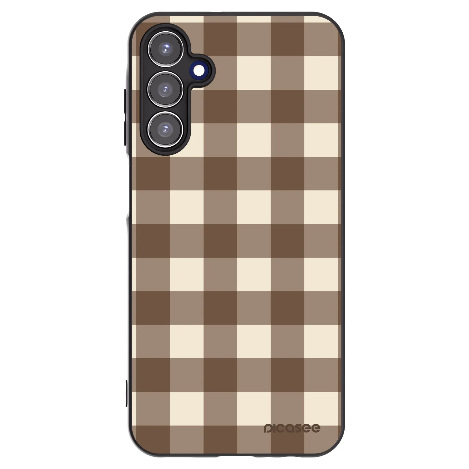 Picasee fekete szilikon tok az alábbi mobiltelefonokra Samsung Galaxy A15 A156B 5G - Brown grid